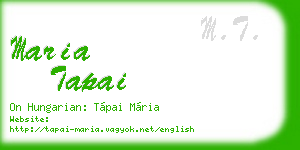 maria tapai business card